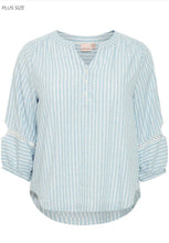 Load image into Gallery viewer, Stripe Blue &amp; White Blouse - Simple Wish
