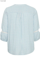 Load image into Gallery viewer, Stripe Blue &amp; White Blouse - Simple Wish

