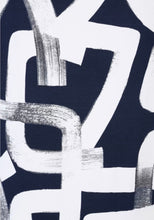 Load image into Gallery viewer, Navy &amp; White Print T-shirt - Doris Streich
