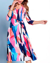 Load image into Gallery viewer, Tie Waist Colourful Dress - Tia
