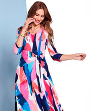 Load image into Gallery viewer, Tie Waist Colourful Dress - Tia
