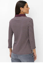 Load image into Gallery viewer, Bordeaux Stripe Collar Top - Brax
