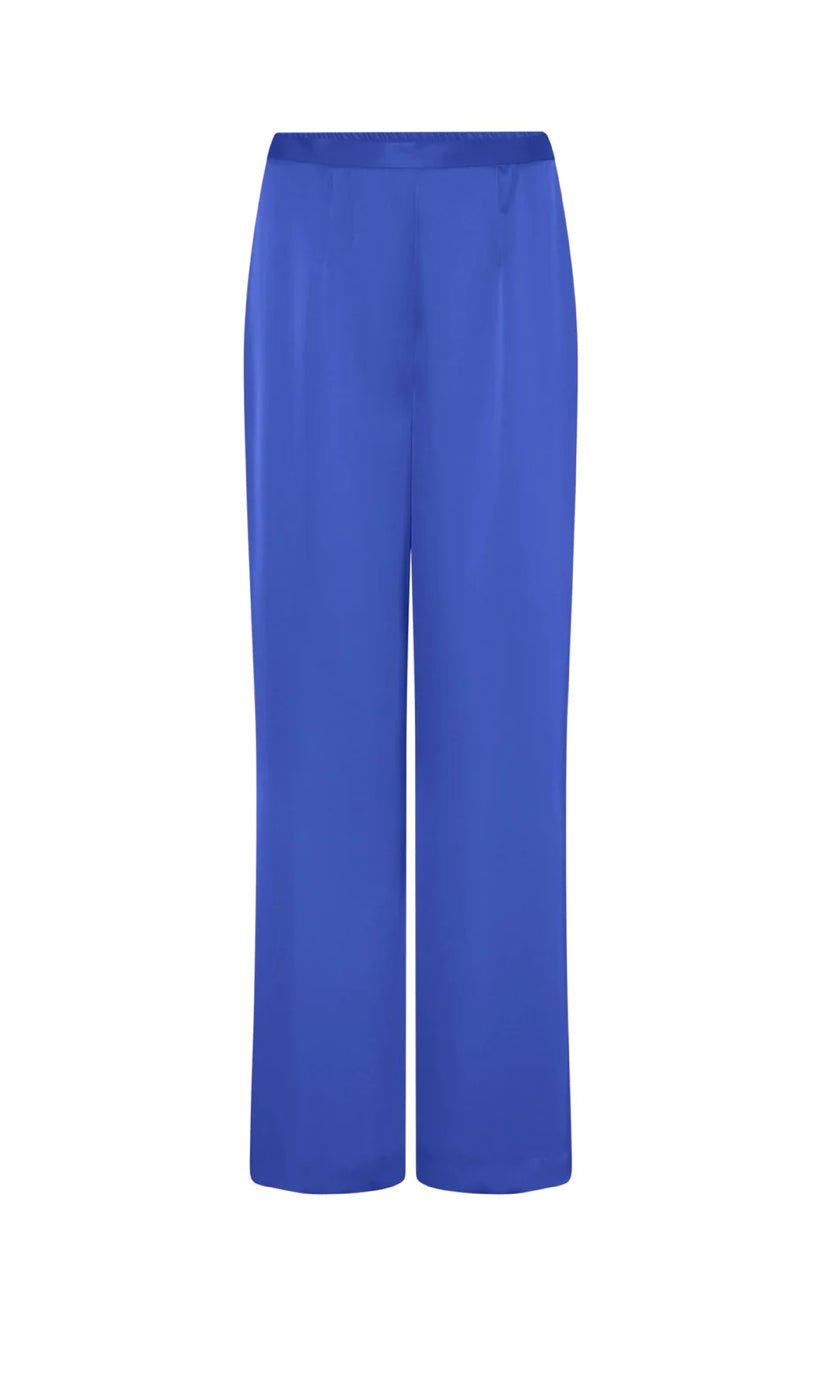 Blue Satin Trousers - Tia