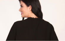 Load image into Gallery viewer, Fringed Black Top - See You
