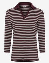Load image into Gallery viewer, Bordeaux Stripe Collar Top - Brax
