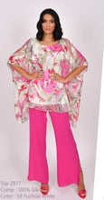 Load image into Gallery viewer, Fuchsia and White Silk Top - Allison SS25
