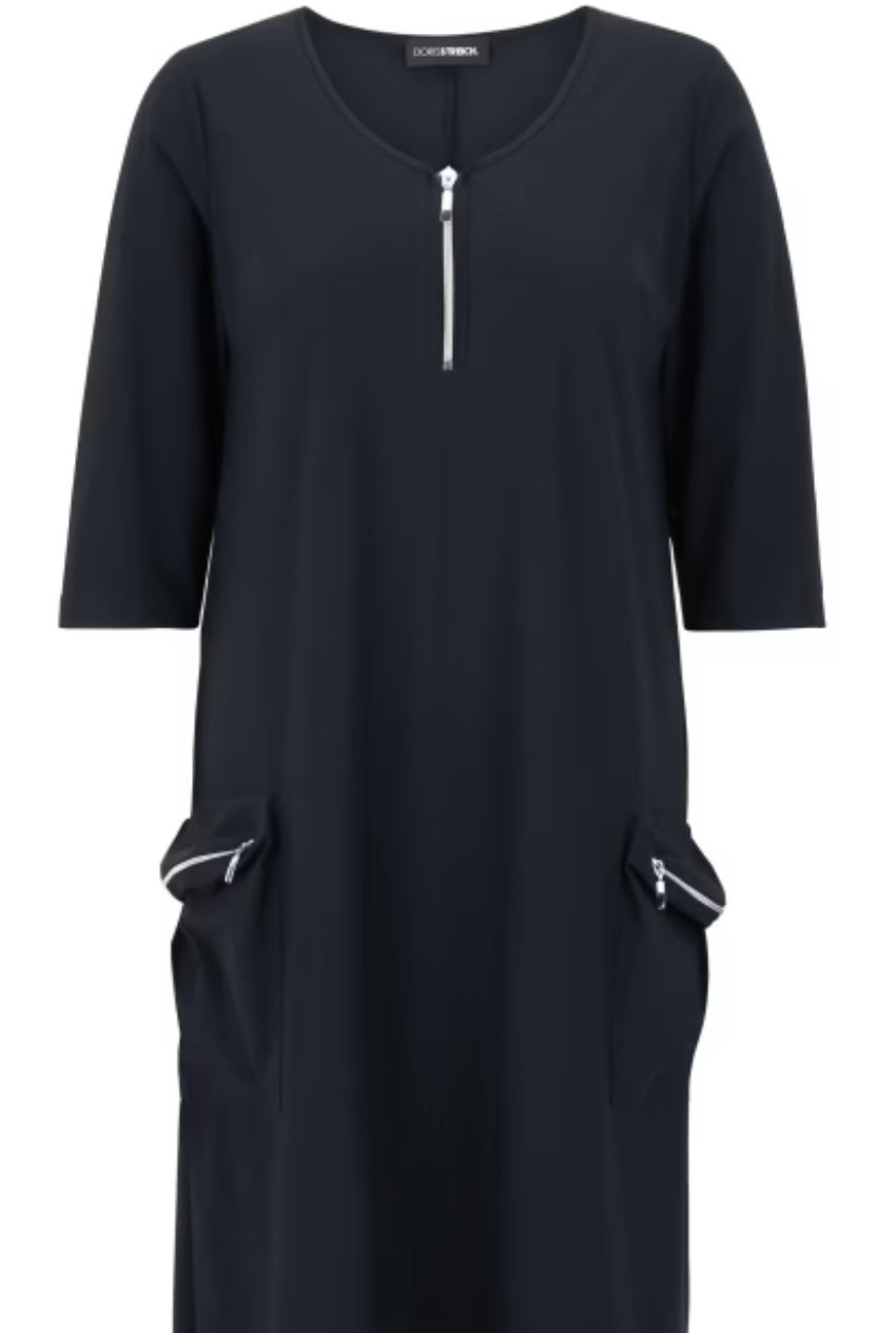 Zipped detail Black Dress - 631 600_99 - Doris Streich