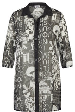 Load image into Gallery viewer, Black &amp; White Printed Blouse 18669 - KjBrand
