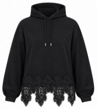 Load image into Gallery viewer, Lace Trim Hoodie WF2856 - Malissa J
