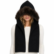 Load image into Gallery viewer, Faux Fur Hood Scarf - Accessories
