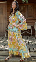 Load image into Gallery viewer, Aqua &amp; Yellow Maxi Dress L317 - Piti Cuiti
