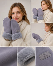 Load image into Gallery viewer, Faux Fur Trim Mittens - Accessories
