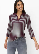 Load image into Gallery viewer, Bordeaux Stripe Collar Top - Brax
