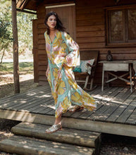 Load image into Gallery viewer, Aqua &amp; Yellow Maxi Dress L317 - Piti Cuiti
