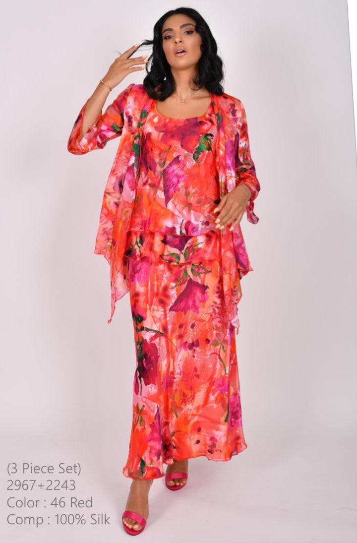 Red Silk Set - Allison SS25