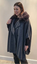 Load image into Gallery viewer, Navy / Grey Cape - Malissa J
