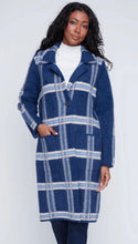 Load image into Gallery viewer, Navy Check Long Cardigan 2523011 - Coco Y Club
