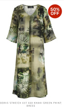 Load image into Gallery viewer, Khaki Linen Print Dress - Doris Streich
