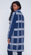 Load image into Gallery viewer, Navy Check Long Cardigan 2523011 - Coco Y Club
