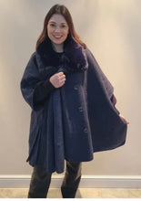 Load image into Gallery viewer, Navy / Grey Cape - Malissa J

