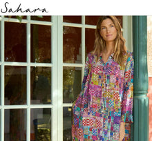 Load image into Gallery viewer, Tiles Shirt Dress GRD6857-CGT - Sahara
