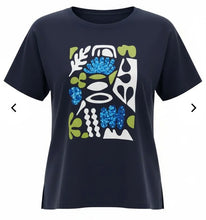 Load image into Gallery viewer, Navy Print T-shirt S26410 - Peruzzi
