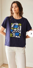 Load image into Gallery viewer, Navy Print T-shirt S26410 - Peruzzi
