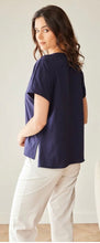 Load image into Gallery viewer, Navy Print T-shirt S26410 - Peruzzi
