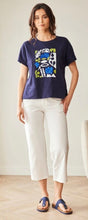 Load image into Gallery viewer, Navy Print T-shirt S26410 - Peruzzi
