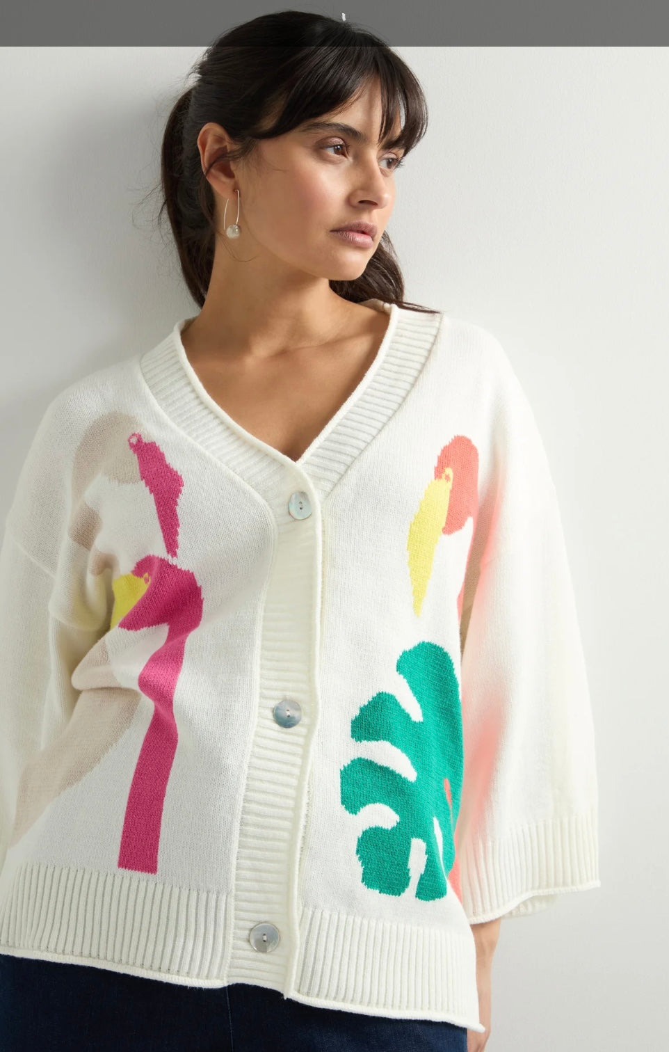 Flamingo print Cardigan - Noen