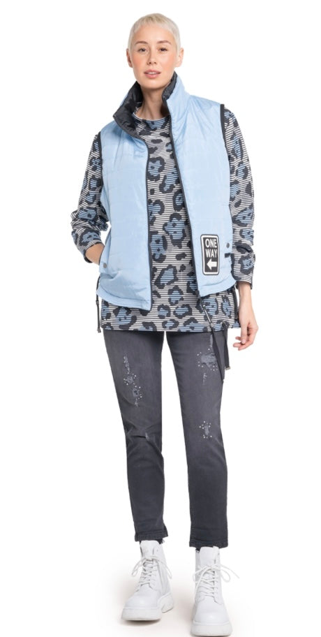 Blue Animal Print Top 307 174/58 - Doris Streich