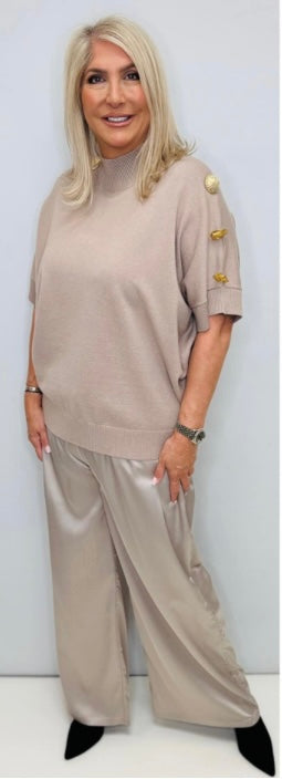 Gold Button Detail Jumper - Malissa J