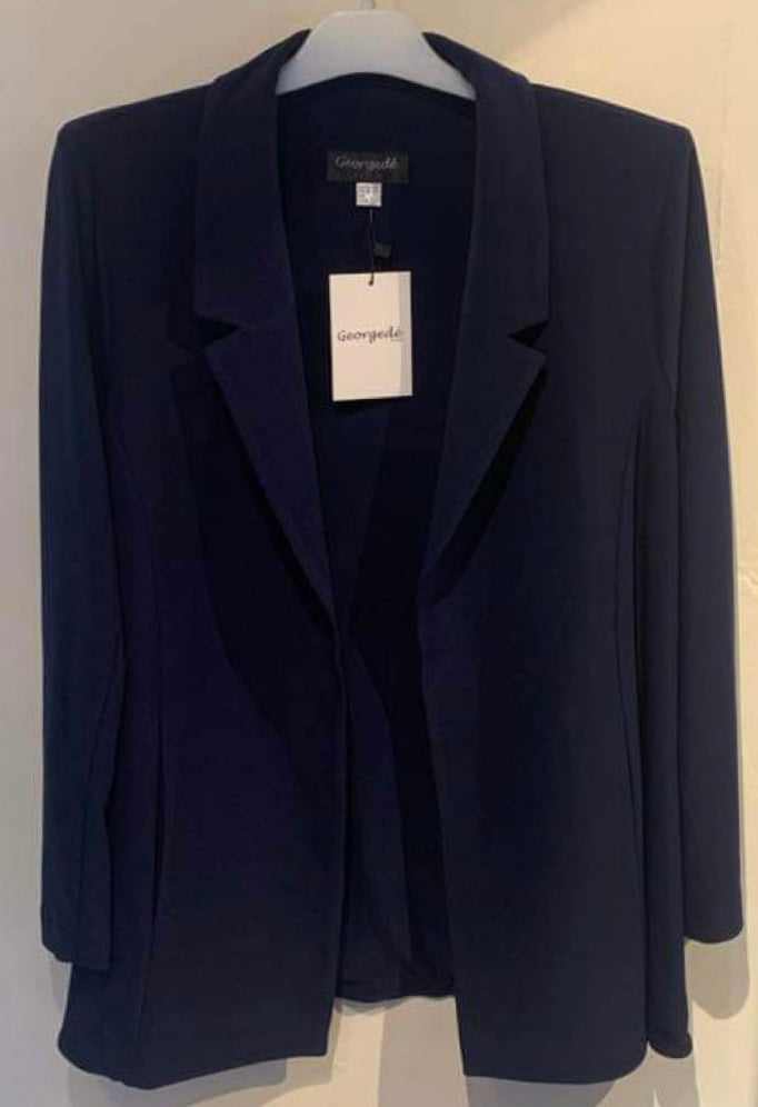 Navy Jersey Jacket - Georgede