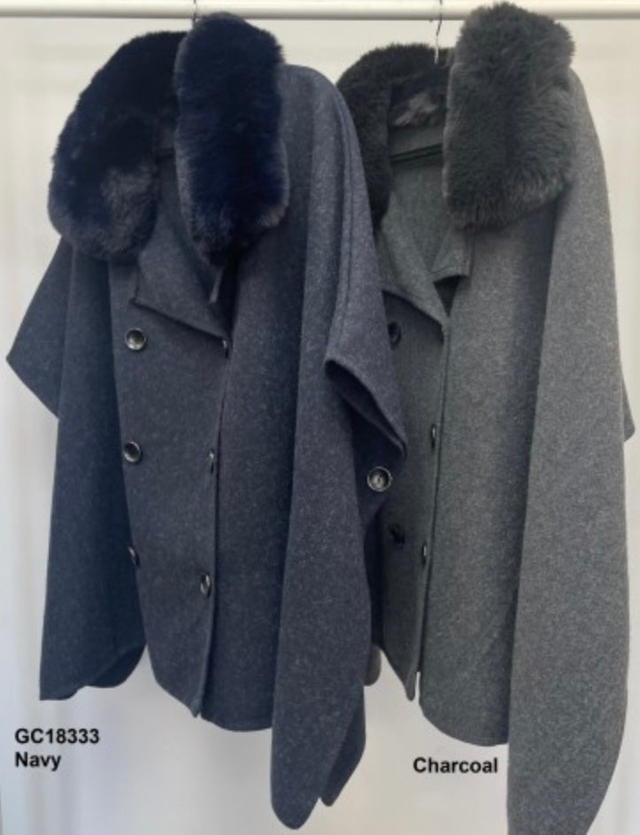 Navy / Grey Cape - Malissa J