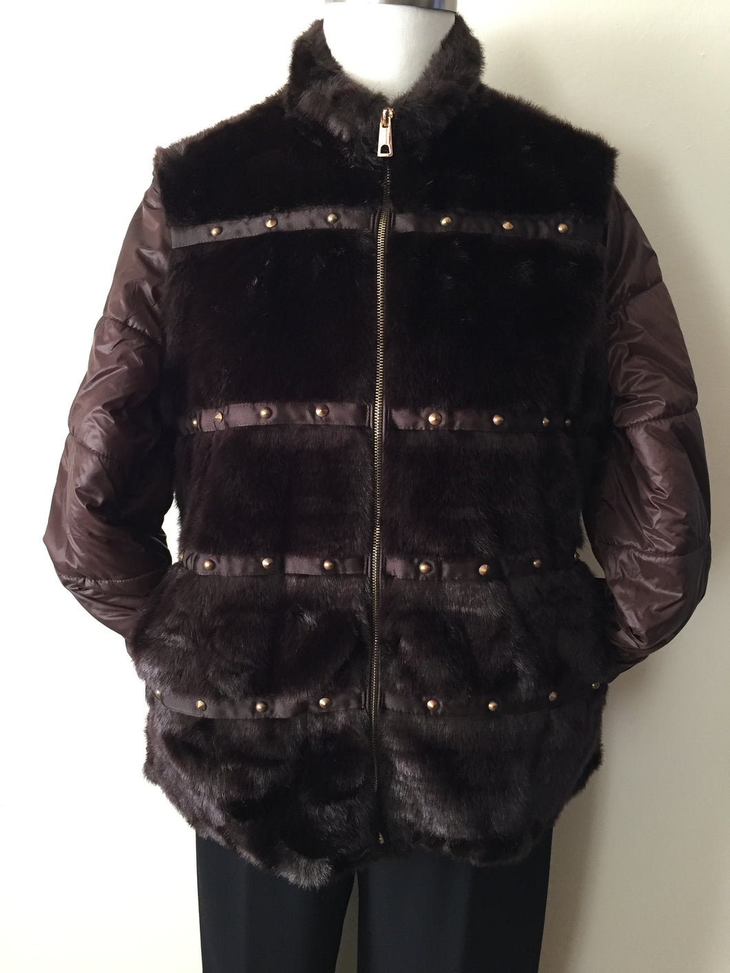 Brown Faux Fur Winter Jacket & Gillet - Paz Torras