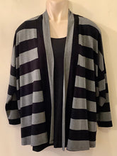 Load image into Gallery viewer, Black and Grey Striped Cardigan - Q’Neel
