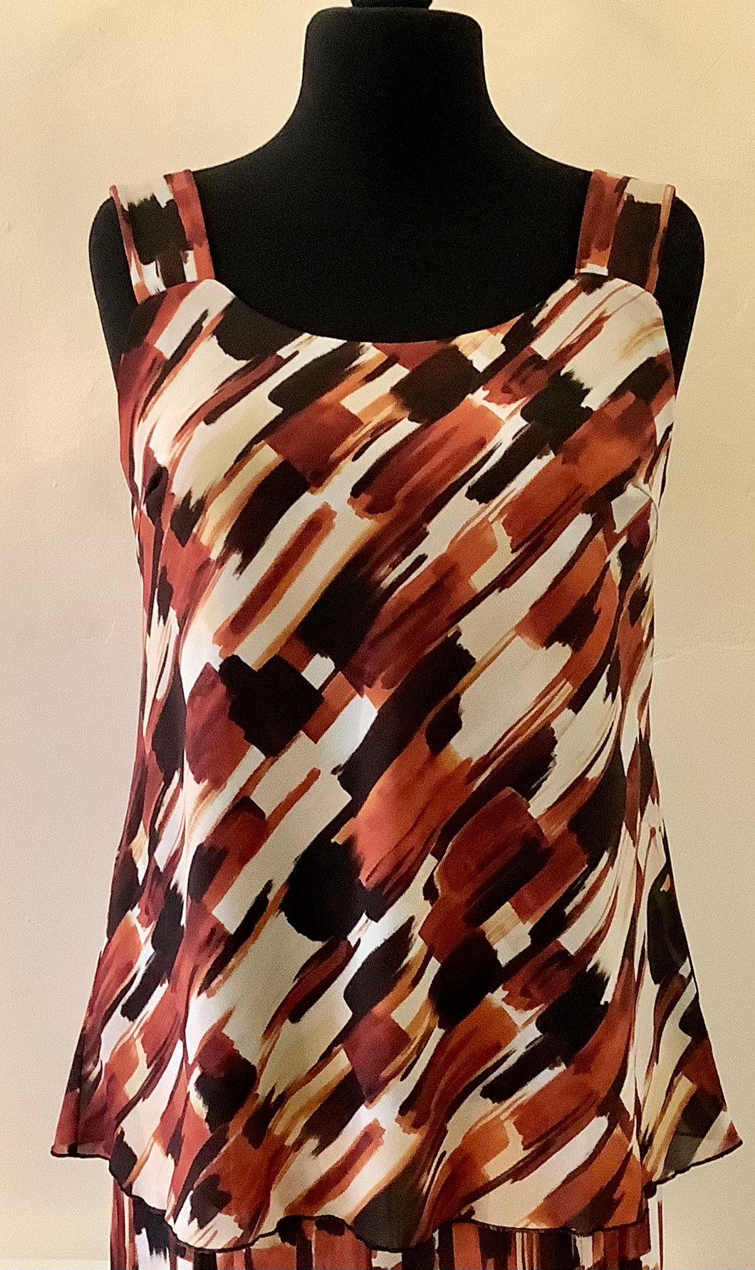 Brown Chiffon Top and Jacket Set - Georgedé
