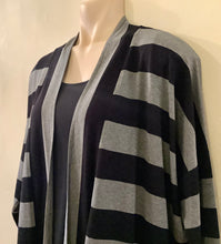 Load image into Gallery viewer, Black and Grey Striped Cardigan - Q’Neel
