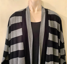 Load image into Gallery viewer, Black and Grey Striped Cardigan - Q’Neel
