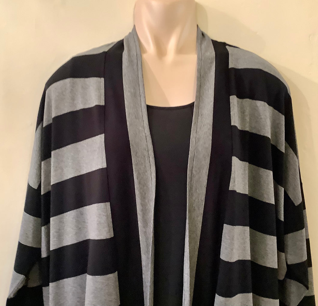 Black and Grey Striped Cardigan - Q’Neel