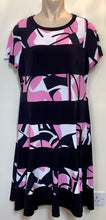 Load image into Gallery viewer, Abstract Pink, Black and White Dress - Tia
