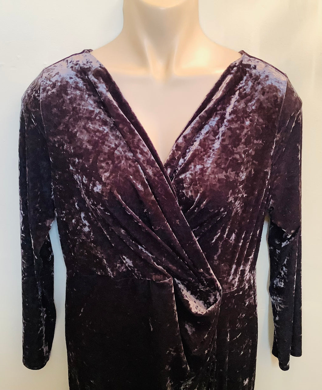 Pewter Grey Velvet Dress - Evening Wear